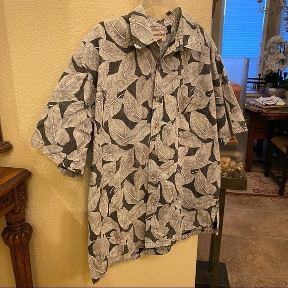 Vintage COOKE STREET Men Leaf Print Buttoned Short Sleeve Shirt Size XL - Picture 2 of 9